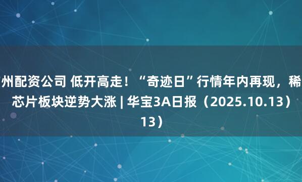 广州配资公司 低开高走！“奇迹日”行情年内再现，稀土芯片板块逆势大涨 | 华宝3A日报（2025.10.13）