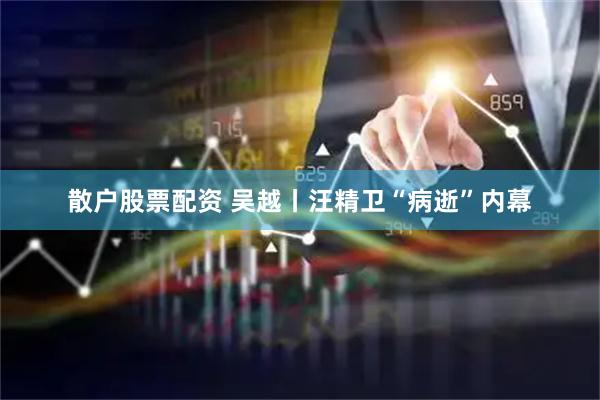 散户股票配资 吴越丨汪精卫“病逝”内幕